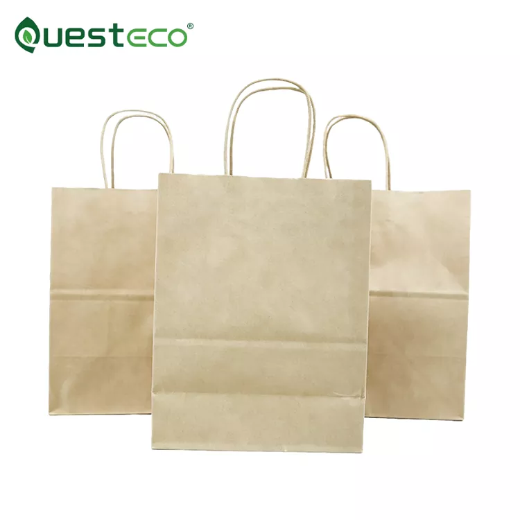 Eco-friendly Foldable Reusable Kraft Paper Bags