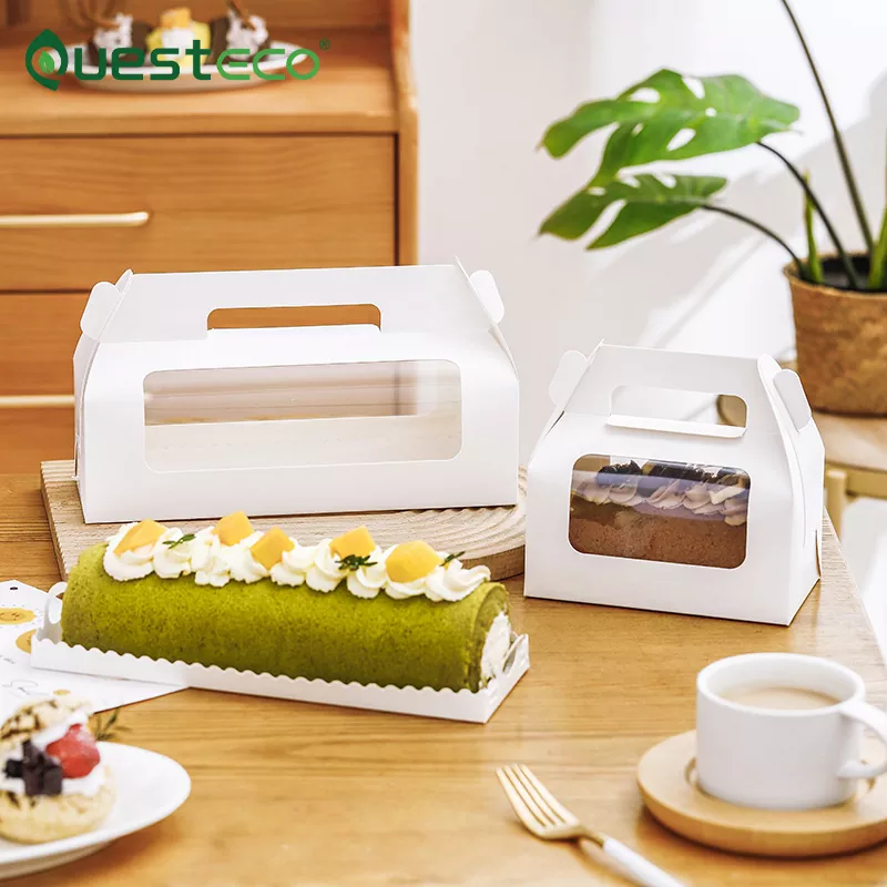 Handle Swiss Roll Cake Box
