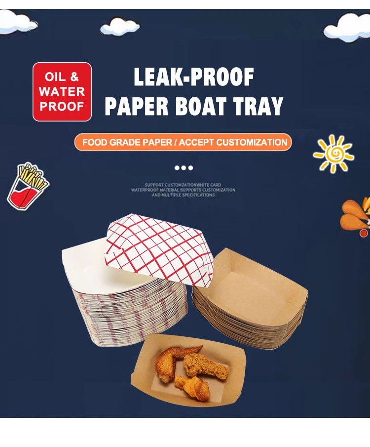 Printed Paper Food Boat Tray