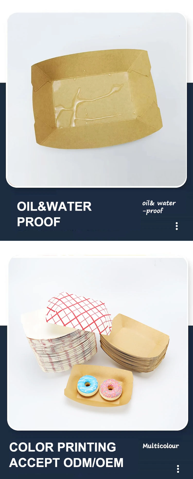 Printed Paper Food Boat Tray