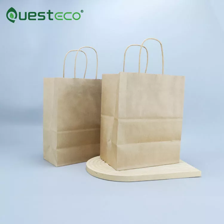 Eco-friendly Foldable Reusable Kraft Paper Bags