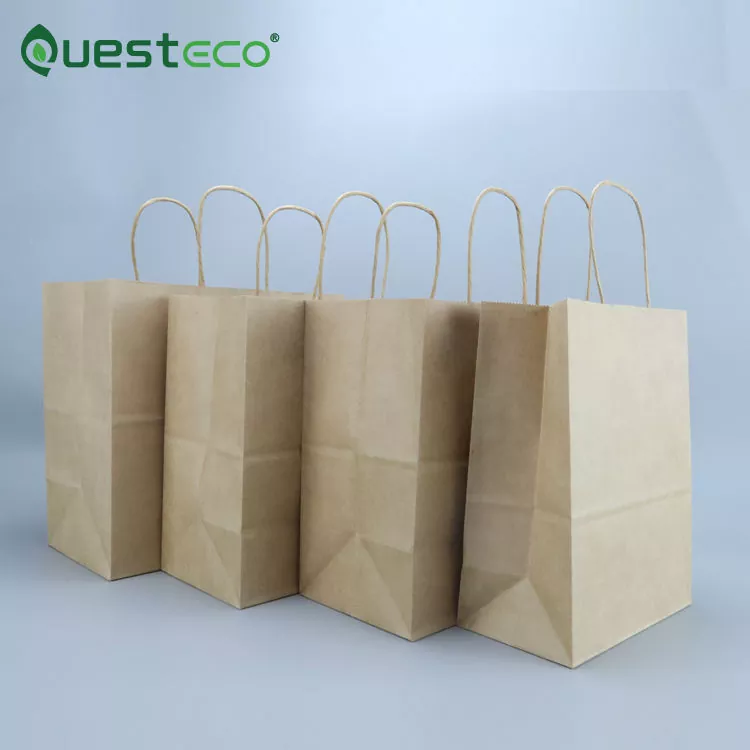 Eco-friendly Foldable Reusable Kraft Paper Bags