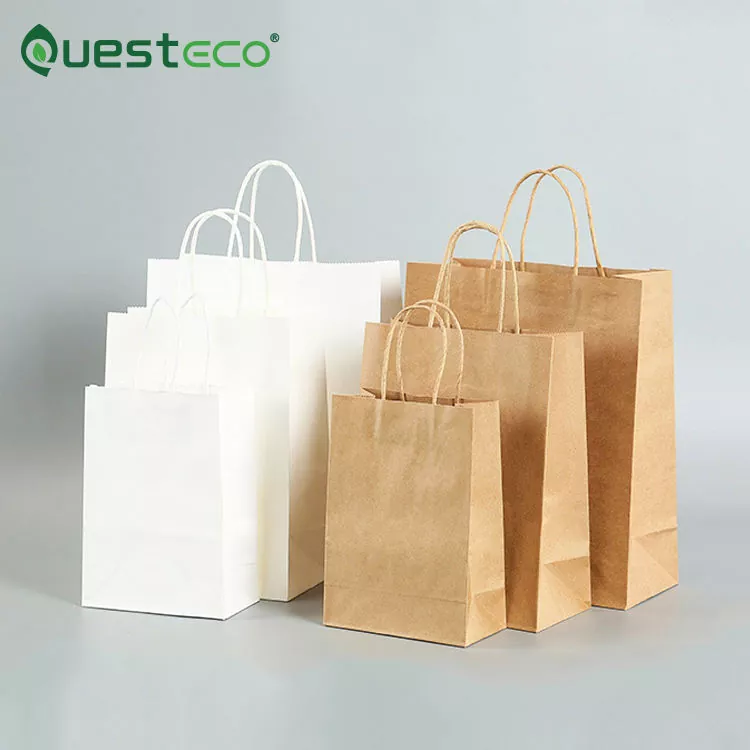 Eco-friendly Foldable Reusable Kraft Paper Bags