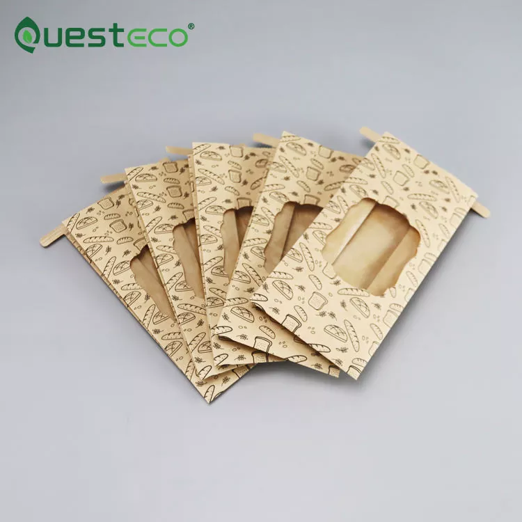 Oil Proof White Brown Kraft Paper Bread Bag